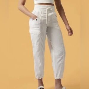 Athleta x Alicia Keys cream utility jogger pant size medium petite